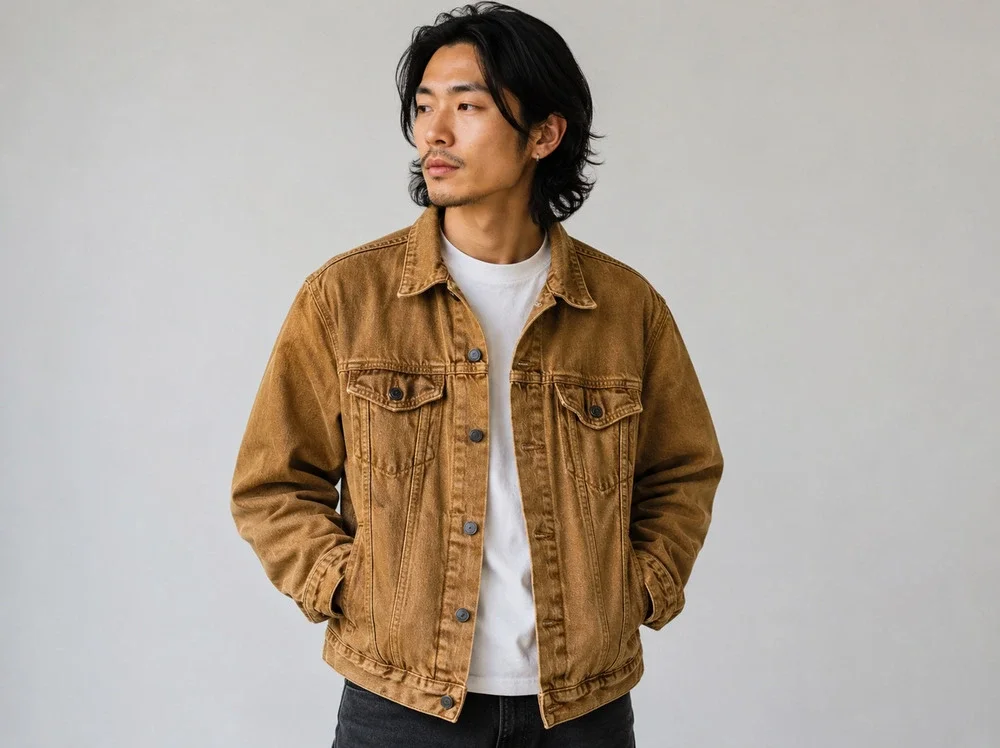 Levi Strauss & Co. Brown Denim Trucker Jacket Men’s Medium Distressed Western Je